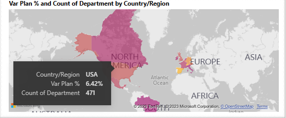 Screenshot che mostra la descrizione comando modificata per la visualizzazione mappa.