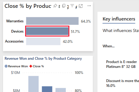 Screenshot che mostra una sezione del report con il campo Dispositivi selezionato.