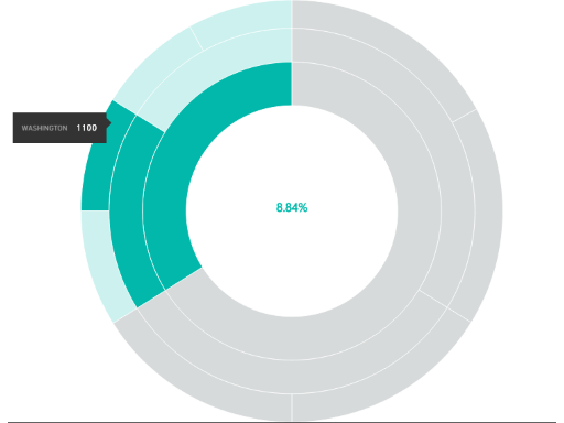 Screenshot che mostra il grafico Sunburst.