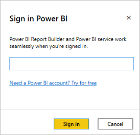 Screenshot che mostra l'accesso a Power BI.