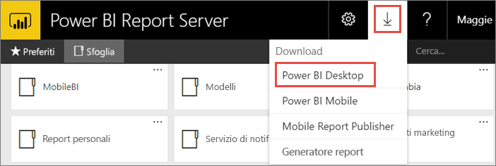 Scaricare Power BI Desktop dal portale Web