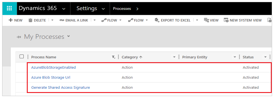 Processi di Archiviazione BLOB di Azure.