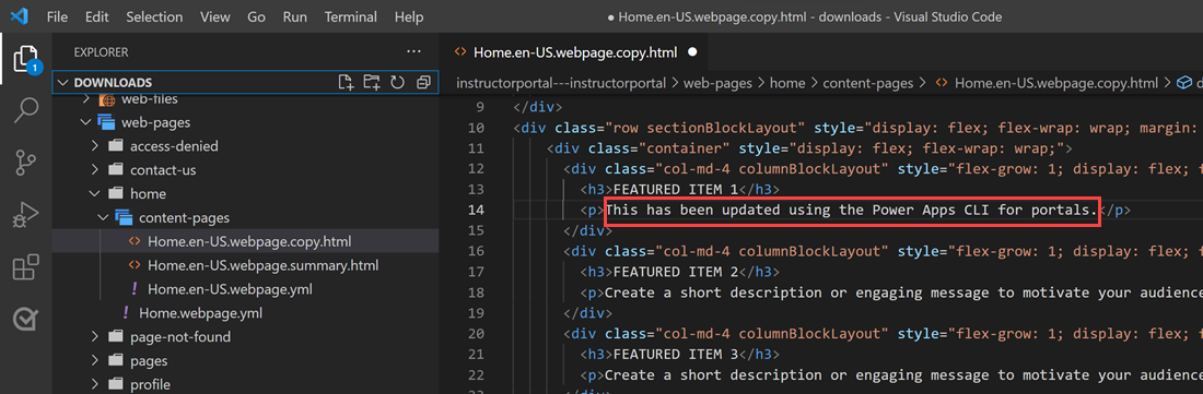 Testo aggiornato usando Visual Studio Code.