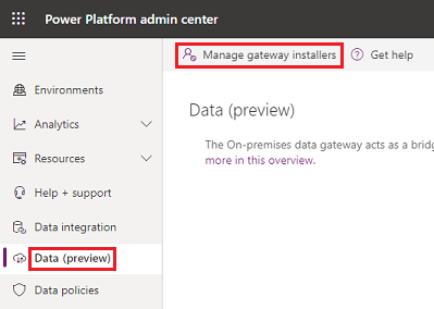 Gestisci programmi di installazione gateway.