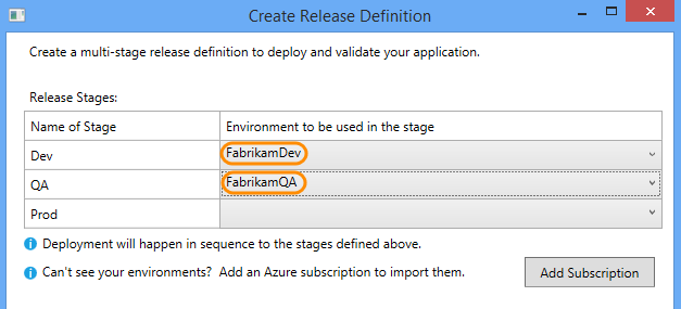 Set environments for Azure