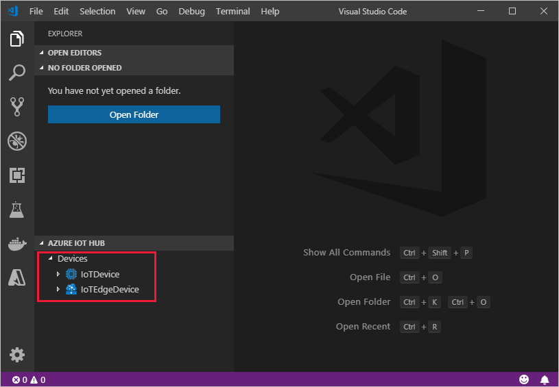 Usare VS Code per visualizzare tutti i dispositivi IoT Edge nell'hub IoT