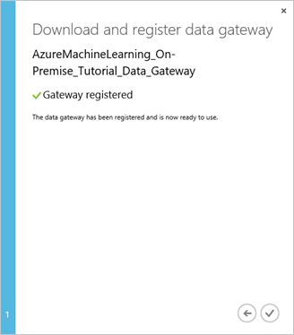 Registrazione del gateway completata