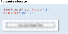 Schermata: pulsante sfocato con BlurBitmapEffect