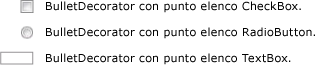 3 BulletDecorator: CheckBox, RadioButton, TextBox