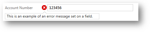 Messaggio di errore su un campo in un modulo in Dynamics CRM
