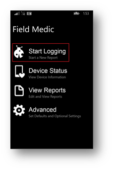 Field Medic: scegliere di avviare la registrazione