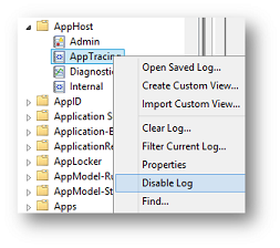 Disattivare il log di AppTracing