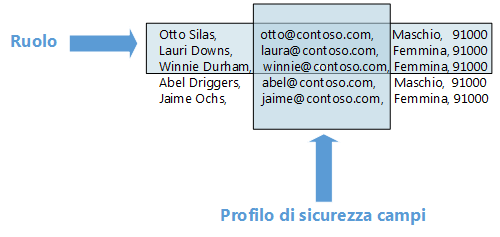 Confronto tra sicurezza basata sui ruoli e sicurezza a livello di campo