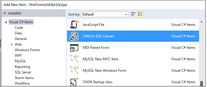 Classi LINQ to SQL