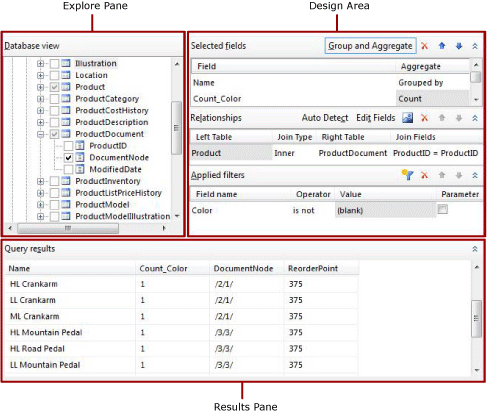 Progettazione con interfaccia grafica per le query