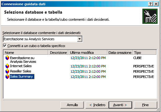 Connessione dati guidata in Excel