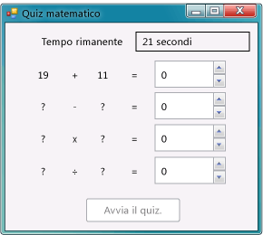 Quiz matematico in corso