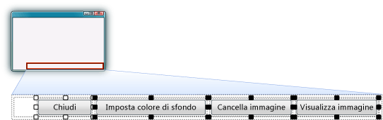 Visualizzatore immagini con quattro pulsanti