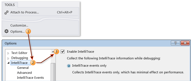 Abilitare o disabilitare IntelliTrace in Visual Studio