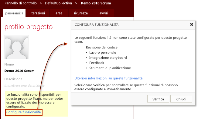 Avvia l'Abilitazione guidata funzionalità