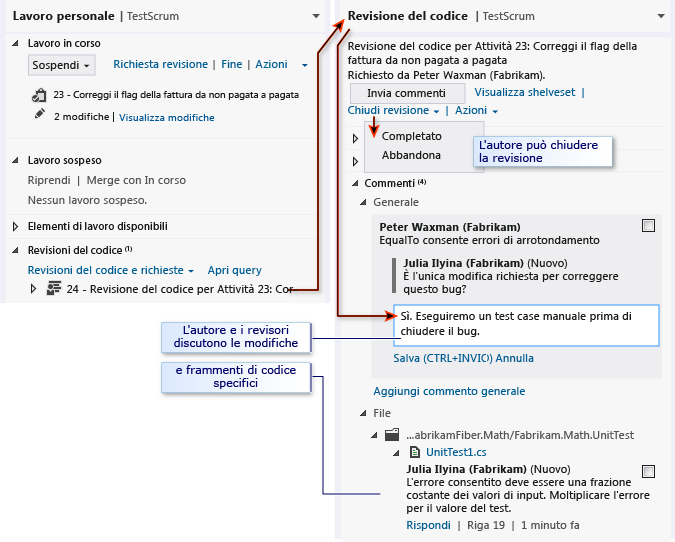 Risposta a una revisione del codice