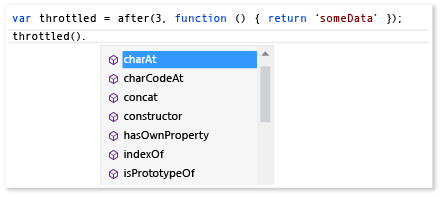 Esempio di override dei risultati di IntelliSense