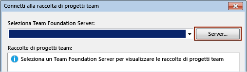 Connettersi alla raccolta di progetti team