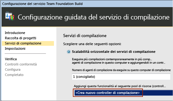 Configurazione guidata del servizio di compilazione