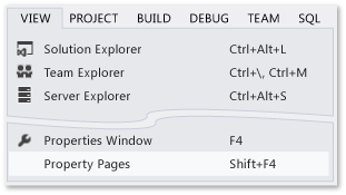 Menu Visualizza, comando Pagine delle proprietà