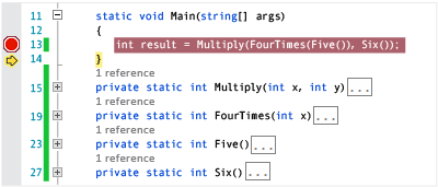 Embedded methods in the code editor