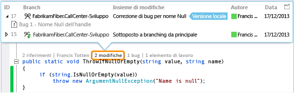 CodeLens: Change checked into another branch