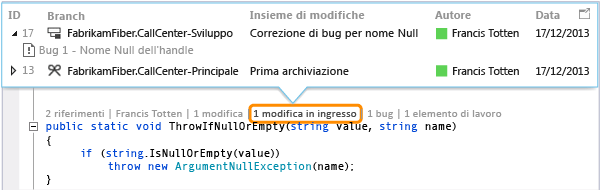 CodeLens: See incoming change from another branch