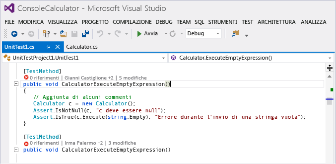 CodeLens - Go to unit test definition