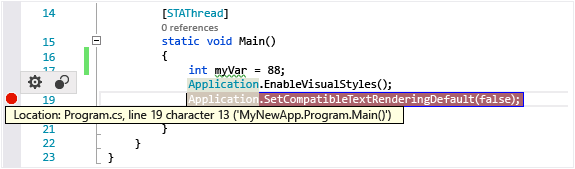 Visual Studio breakpoint