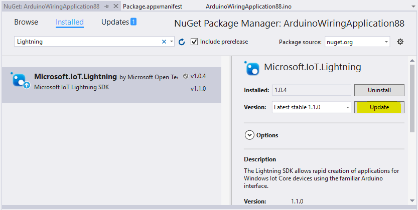 Gestione pacchetti NuGet