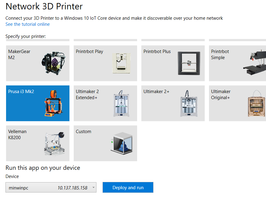 Stampante 3Dashboard Network 3D