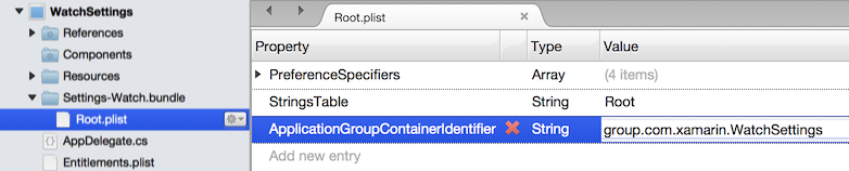 Aggiungere una chiave ApplicationGroupContainerIdentifier a Root.plist