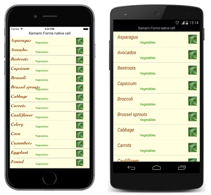 NativeCell in ogni piattaforma