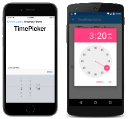 Esempio di TimePicker