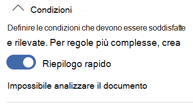 Condizioni dei criteri per il riepilogo delle corrispondenze per lo scenario 3.