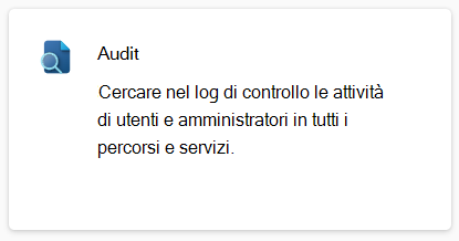 Screenshot della scheda della soluzione Audit nel portale di Microsoft Purview.