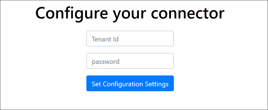 Selezionare Configura per visualizzare la pagina di accesso.