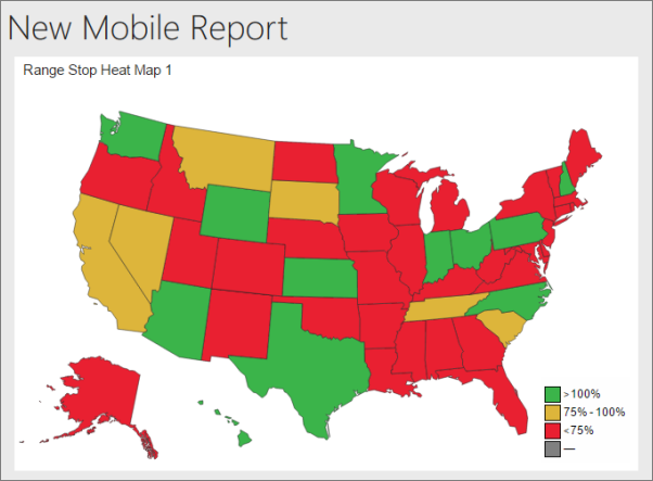 Screenshot della nuova anteprima della mappa termica del report per dispositivi mobili.