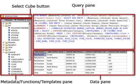 Progettazione query MDX di Analysis Services, visualizzazione query