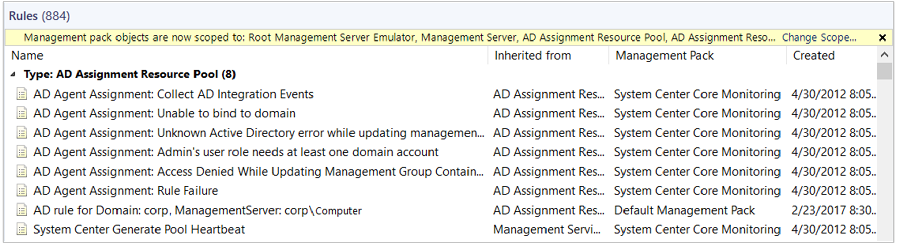 Screenshot della regola di assegnazione dell'agente di Integrazione Active Directory.