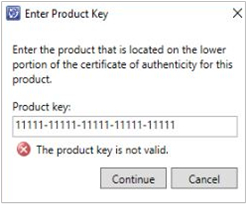 Screenshot che mostra il codice Product Key sm.