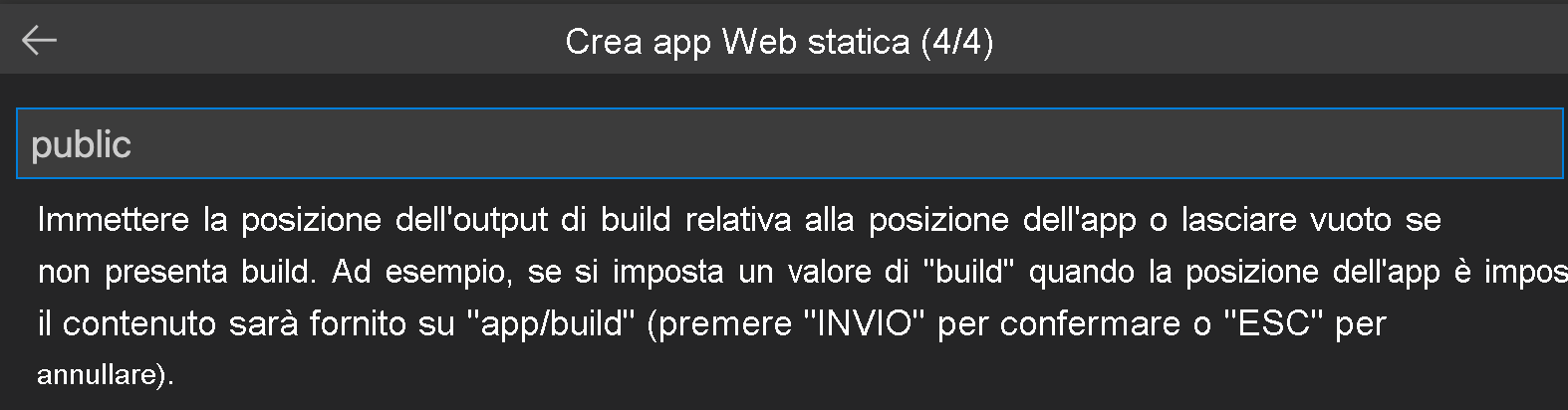 Screenshot che mostra il percorso dei file dell'app Svelte.