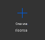 Screenshot che mostra l'opzione Crea una risorsa nel portale di Azure.