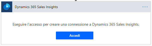 Accedere per creare una connessione a Dynamics 365 Sales Insights.