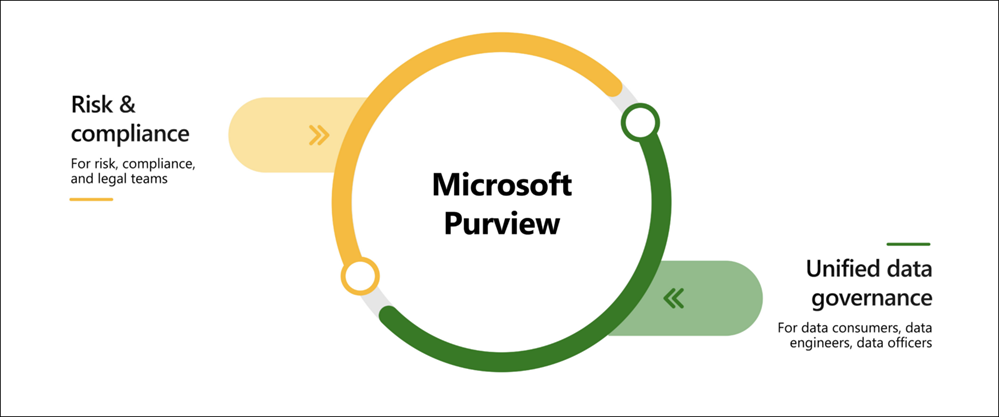 Illustrazione che mostra le aree principali per Microsoft Purview.